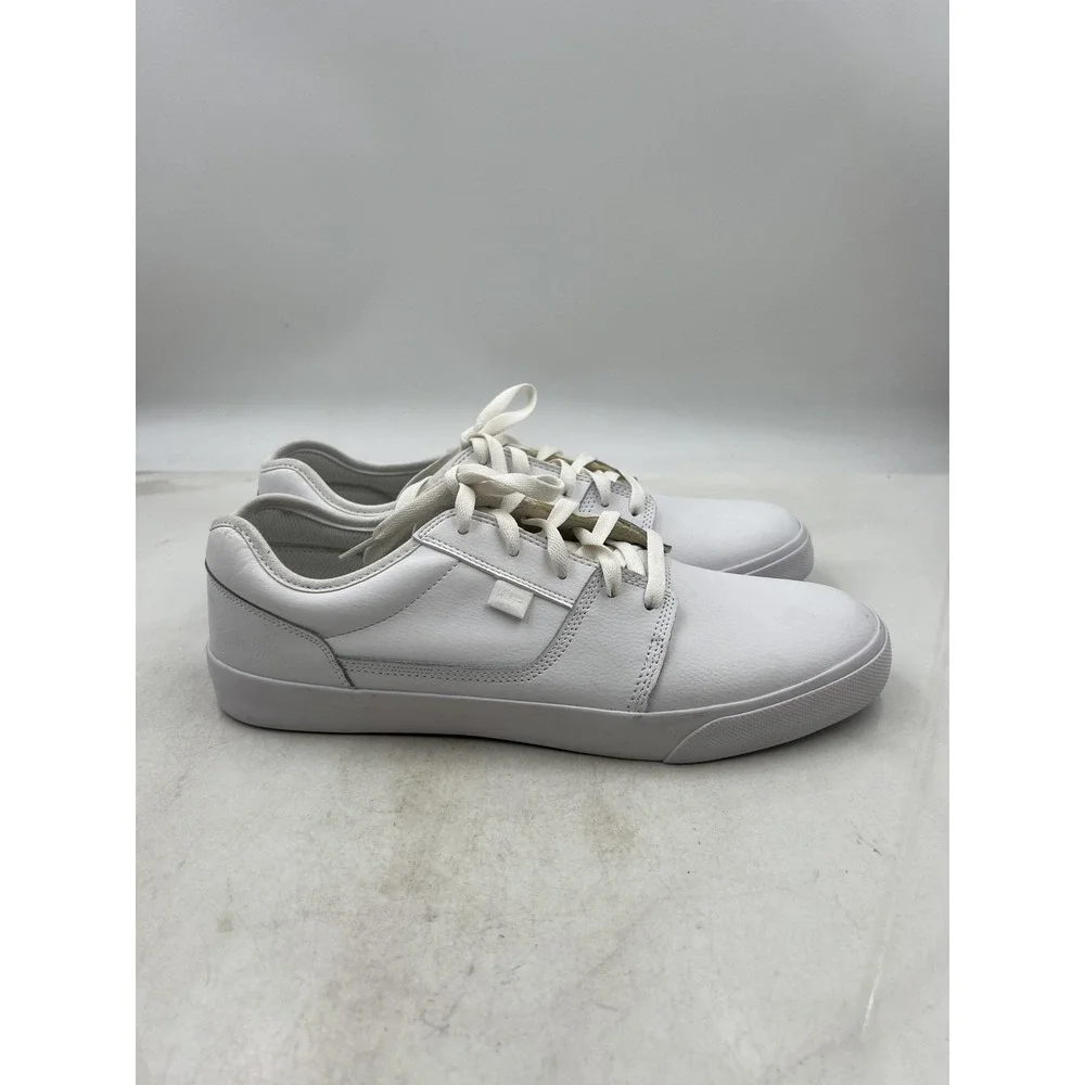DC Shoes Mens 11.5 Anvil White Leather Low Top Skate Sneakers ADYS300257